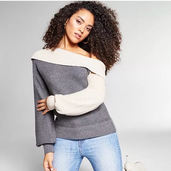 Jeannie Mai Off The Shoulder Sweater - Picture 1 of 4